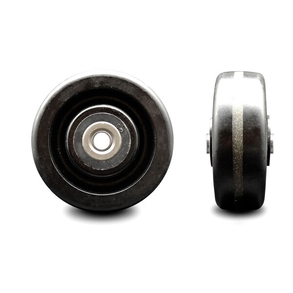 SCC - 4" Phenolic Wheel Only w/Roller Bearing - 3/8" Bore - 600 lbs Capacity